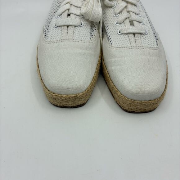 Easy Spirit Anti Gravity White Canvas Lace-Up Espadrille Square Toe Sneaker 7M - Picture 8 of 8